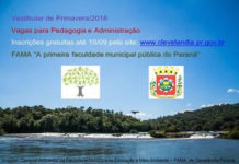 Vestibular de Primavera da Faculdade Municipal de Clevelândia.