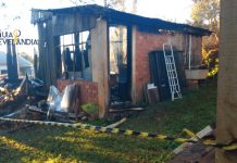 Incêndio com óbito nesta madrugada, em Clevelândia.