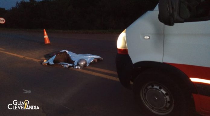 Moto x Caminhão entre Mariópolis e Clevelândia.